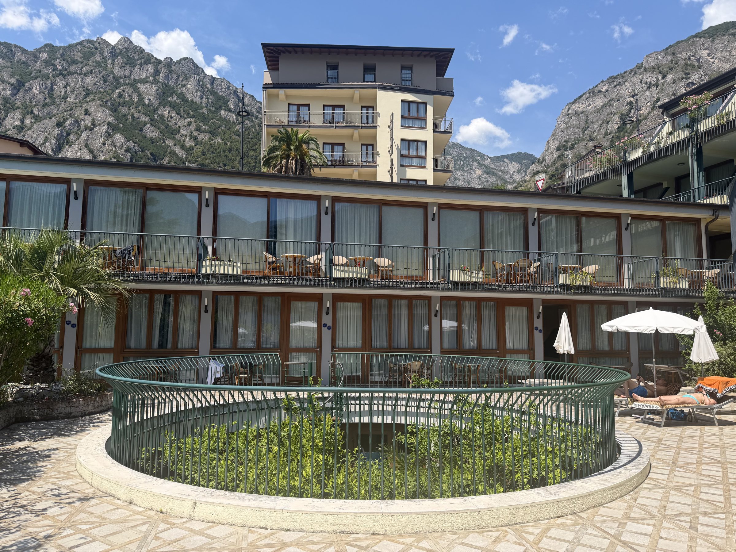 Hotel Alexander pool, terrace and mountains