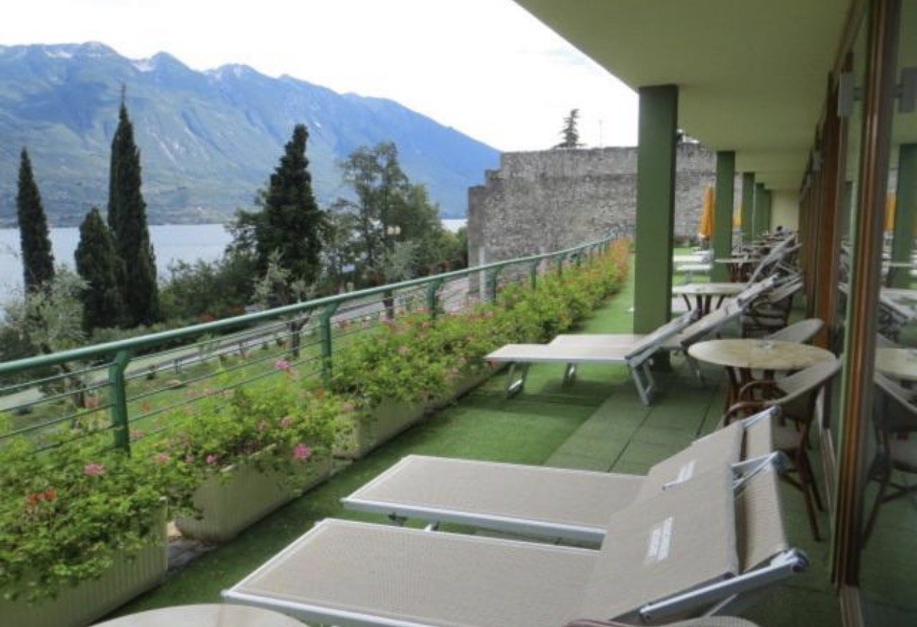 Terrace with Lake Garda views at Hotel Alexander